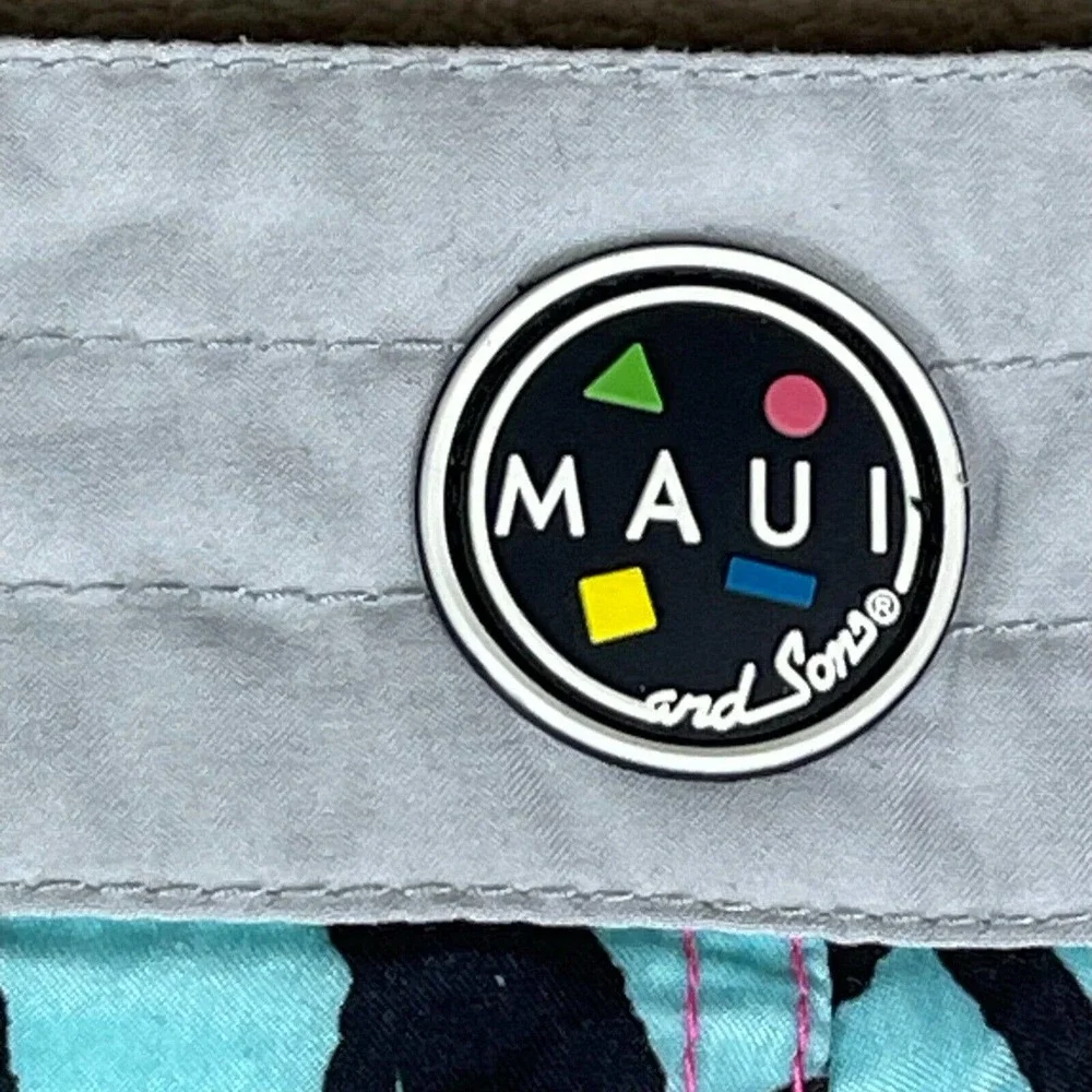 Maui And Sons Mens 30 Swim Trunks Lightweight Multicolor Pocket Drawstring Waist